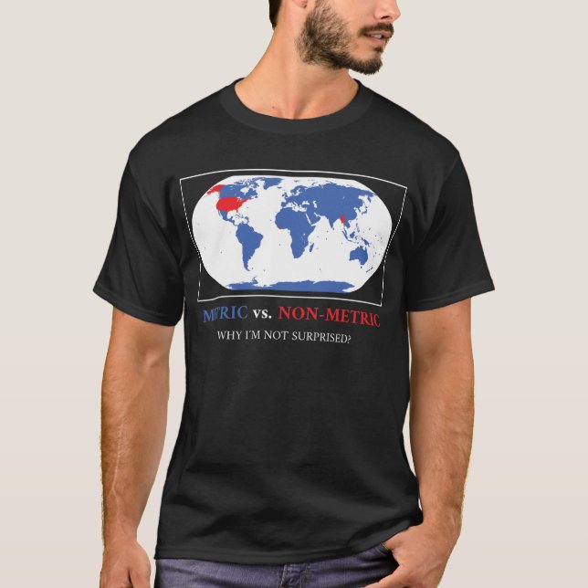 Metric Vs. Non-Metric - Metric System Map Science T-Shirt (Vorderseite)