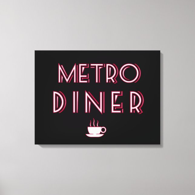 Metro Art Deco Diner Schild (Vorderseite)