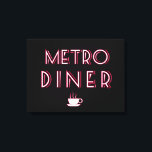 Metro Art Deco Diner Sign Leinwanddruck<br><div class="desc">Die Metro Art Deco Diner Sign Metro ist ein beliebter Name für Gäste. Dieses Tafelschild in Weiß, Rot und Schwarz ist ein perfektes Accessoire für Ihr stilvolles Haus. Art Deco war eine Pastiche von vielen verschiedenen Stilen, manchmal widersprüchlich, geeint durch den Wunsch, im frühen neunzehnten Jahrhundert modern zu sein. Es...</div>