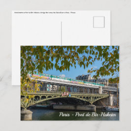 Metro auf der Brücke Bir-Hakeim - Paris, Frankreic Postkarte