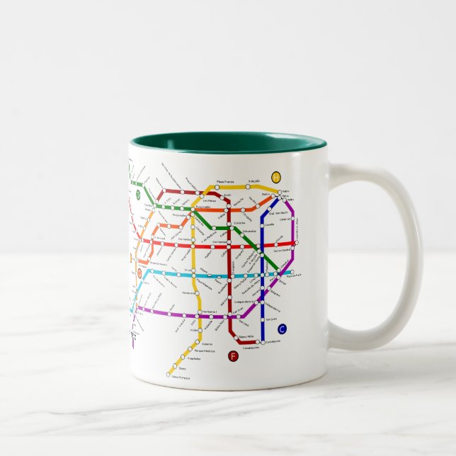 Metro buenos Argentinien-Tasse Zweifarbige Tasse (Rechts)