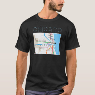 Metro in Chicago - Karte Chi Stadt Windy City Sout T-Shirt
