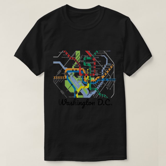 Metro Karte Washington DC Art Gift City Rail Tran T-Shirt (Design vorne)