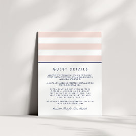 Metro Strip Guest Information Card | Blush & Navy Begleitkarte