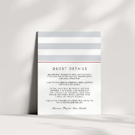 Metro Strip Guest Information Card | Cranberry Begleitkarte