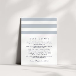 Metro Strip Guest Information Card | Korallen & Gr Begleitkarte