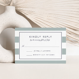Metro Strip RSVP-Karte | Gray Jade RSVP Karte