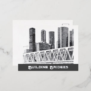 Metrobrücke zeichnend Stift Folien Feiertagspostkarte