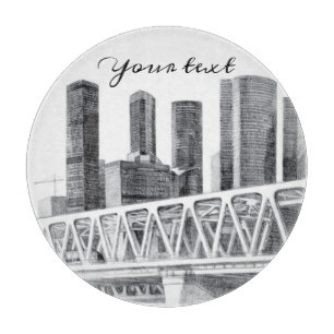 Metrobrücke zeichnend Stift Schneidebrett