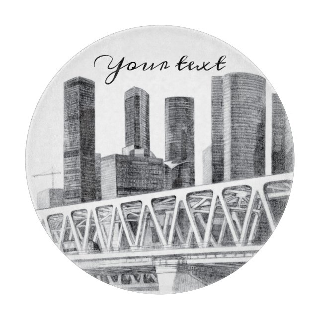 Metrobrücke zeichnend Stift Schneidebrett (Vorderseite)