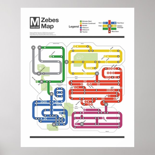 Metroid Metroid NES Maps Serie Poster (Vorne)