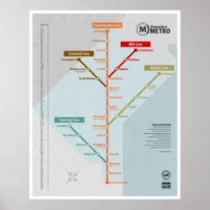 Metrokarte Connecticut Poster