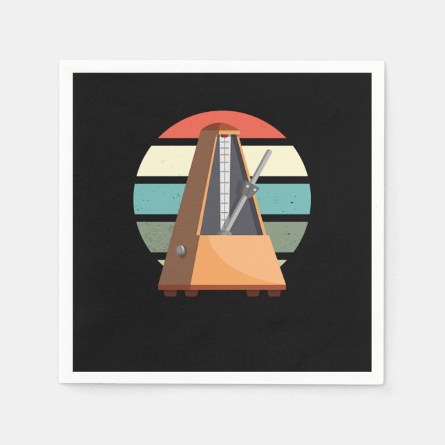 Metronome Retro Musician Music Piano Pianist Piani Serviette (Vorderseite)