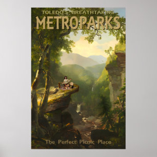 MetroParks Toledo Ohio Reiseplakat Picknick Doodle Poster
