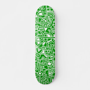 Metropole I - Weiß auf Grün Skateboard
