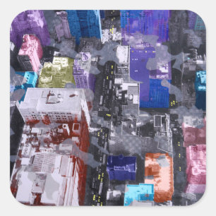 Metropole III Quadratischer Aufkleber