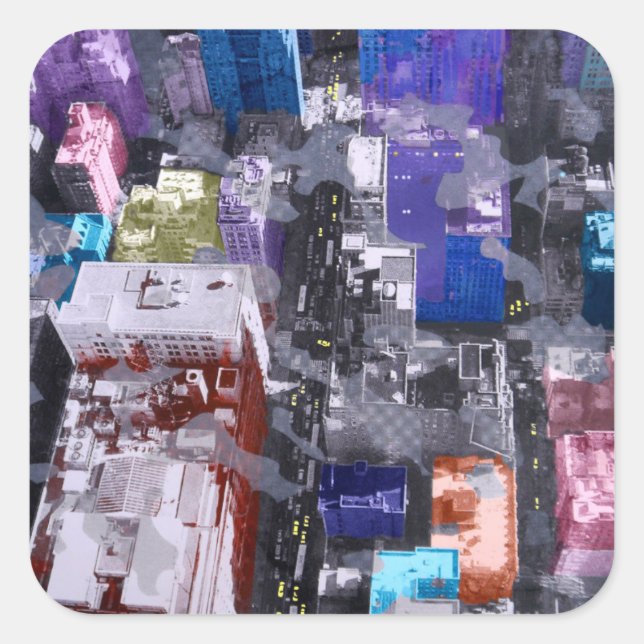 Metropole III Quadratischer Aufkleber (Vorderseite)