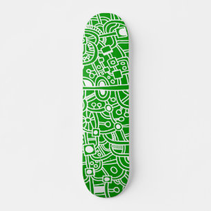Metropole III - Weiß auf Grün Skateboard