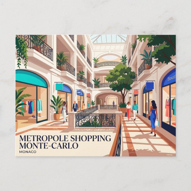 Metropole Shopping Monte-Carlo Monaco Postkarte (Vorderseite)