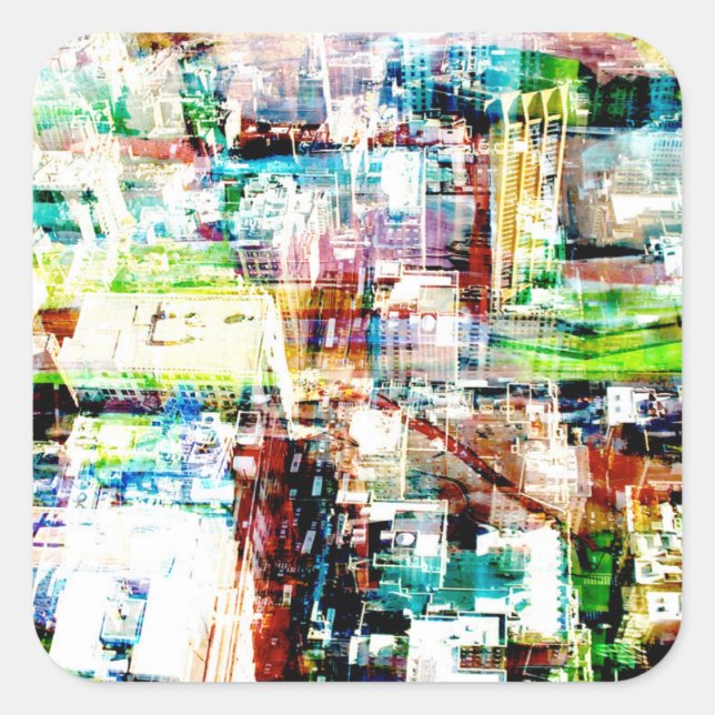 Metropole VI Quadratischer Aufkleber (Vorderseite)