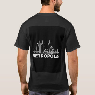 Metropolis City Skyline – Minimal Line Art Urban T T-Shirt