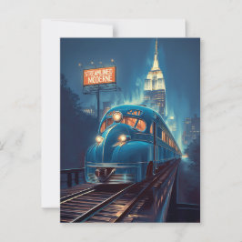 Metropolis Express | Art Deco New York Train Postkarte