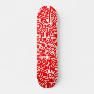 Metropolis II - Weißes Rot Skateboard