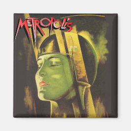 Metropolis-Quadratzmagnet (Gesicht in Helm) Magnet