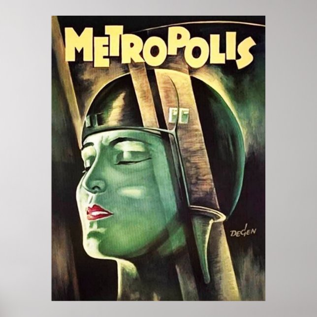 Metropolis Roboter Frau Vintage-Filmplakat – 1920 Poster (Vorne)