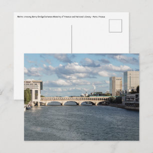 Metroverkehr auf der Bercy Bridge - Paris Postkarte