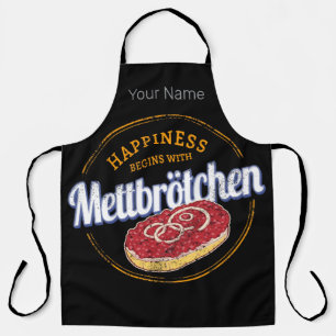 Mett Roll mit Zwiebeln, Vintages Schweinebun Schürze