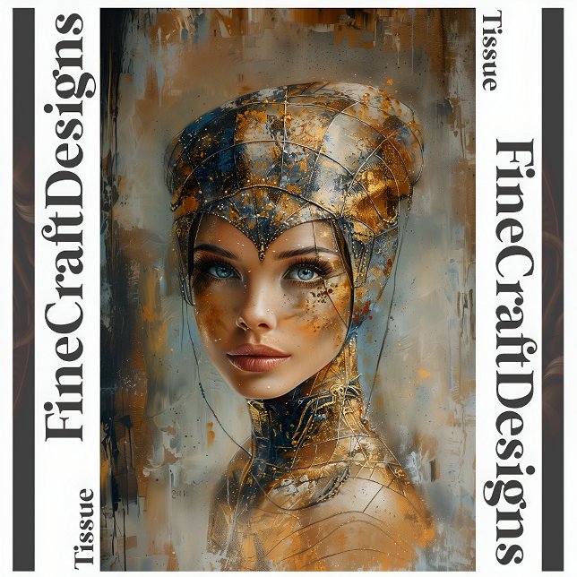 Mettalic Woman Oil Painting Decoupage Verlassen 16 Seidenpapier (Von Creator hochgeladen)