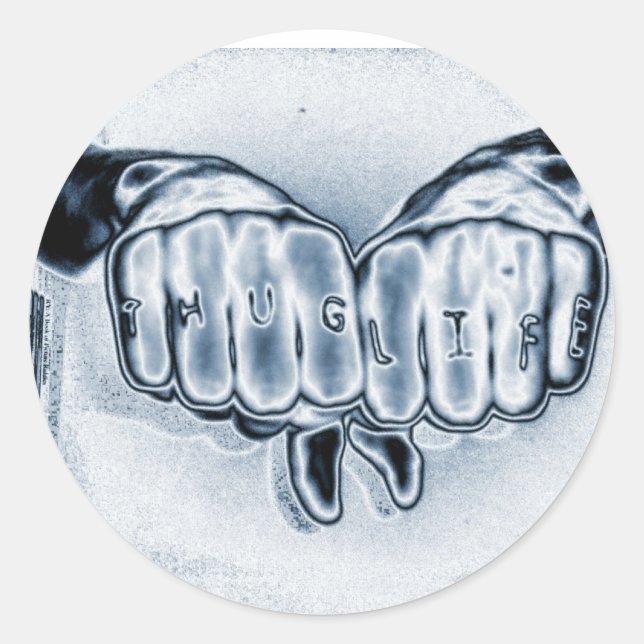 METTALICH-THUG-LEBEN RUNDER AUFKLEBER (Vorderseite)