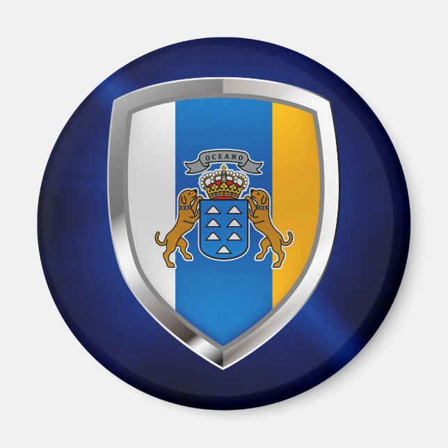 Mettalisches Emblem der Kanarischen Inseln Magnet (Vorne)