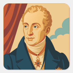 Metternich: Modernes Vintage-Plakat Quadratischer Aufkleber