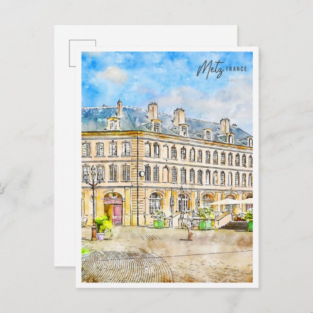 Metz France Vintage Postkarte (Vorne/Hinten)