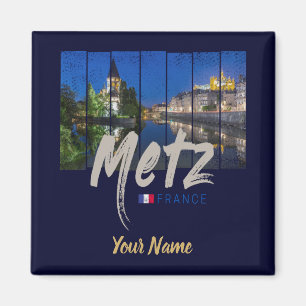 Metz Grand Est France - Vintages Nachtleben Magnet