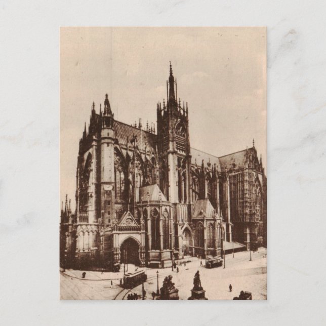Metz Kathedrale Frankreich Replica 1930 Postkarte (Vorderseite)