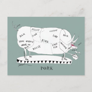 Metzger schneidet Schwein, Tony fernandes Postkart Postkarte