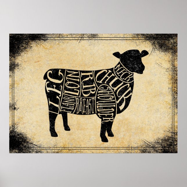 Metzgerei Kunstdruckhütte Poster (Vorne)