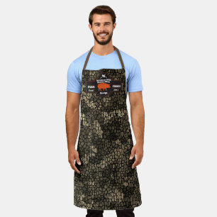 Metzgerei Orange Schwein Schwarz Camo individuell  Schürze
