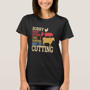 Metzgereimpfmesser Schweinekuh Metzger Metzger M T-Shirt