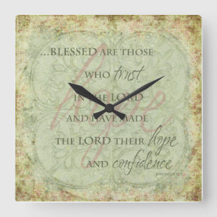 Meured are Those Who trust im Lord Clock Quadratische Wanduhr