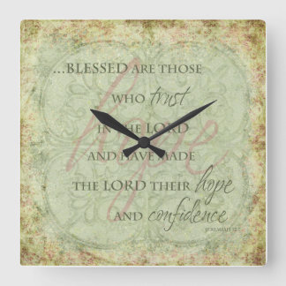 Meured are Those Who trust im Lord Clock Quadratische Wanduhr