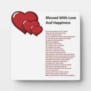 Meured With Love And Happiness Poem On Plate Fotoplatte