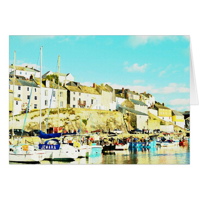 Mevagissey Cornwall England Wasserfarbe (Vorderseite (Horizontal))