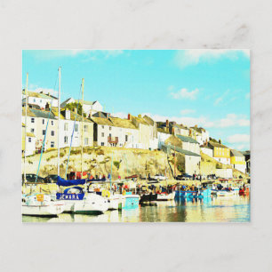 Mevagissey Cornwall England Wasserfarbe Postkarte