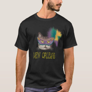 Mew Orleans Mardi Gras Cat T-Shirt