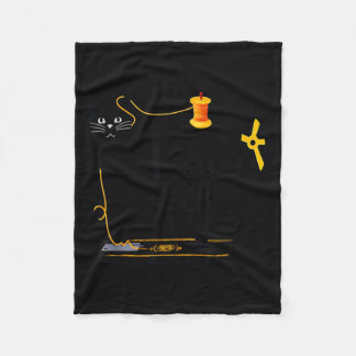 Mewing Machine Funny Quilting Craft Lover Quilter Fleecedecke