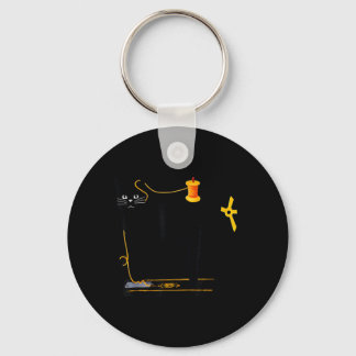 Mewing Machine Funny Quilting Craft Lover Quilter Schlüsselanhänger